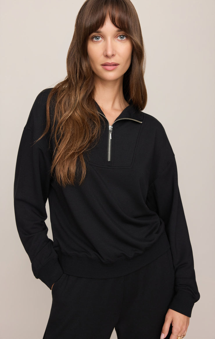 Tops Gate Check Sweatshirt Black