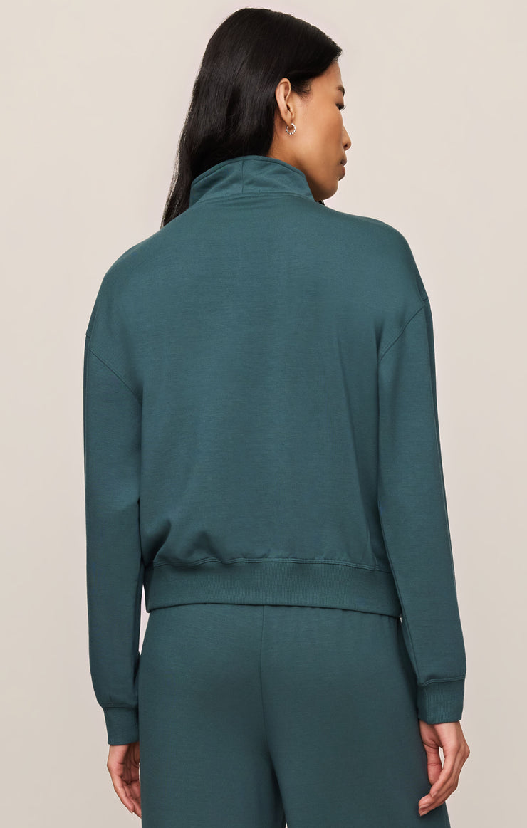 Tops Gate Check Sweatshirt Emerald Cove