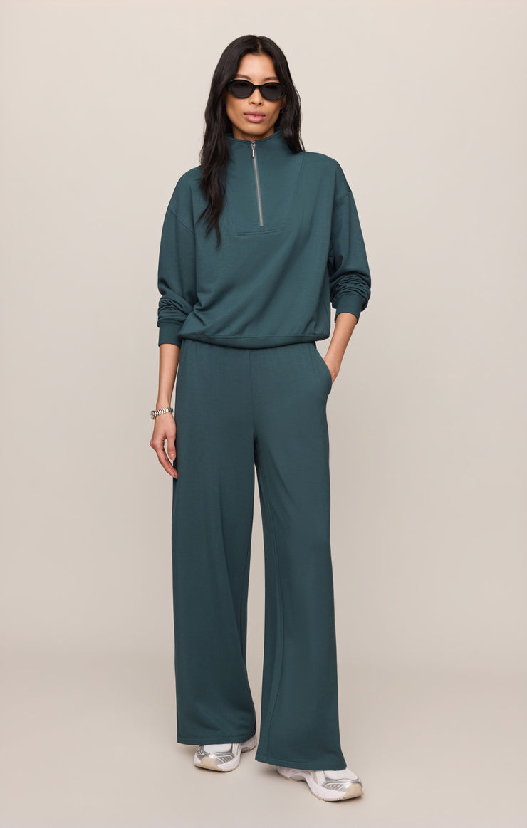 Tops Gate Check Sweatshirt Emerald Cove