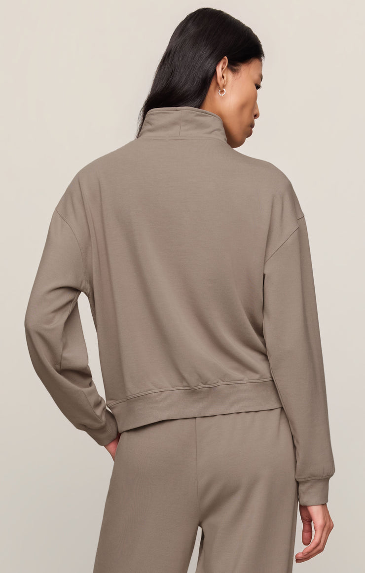 Tops Gate Check Sweatshirt Wild Mushroom