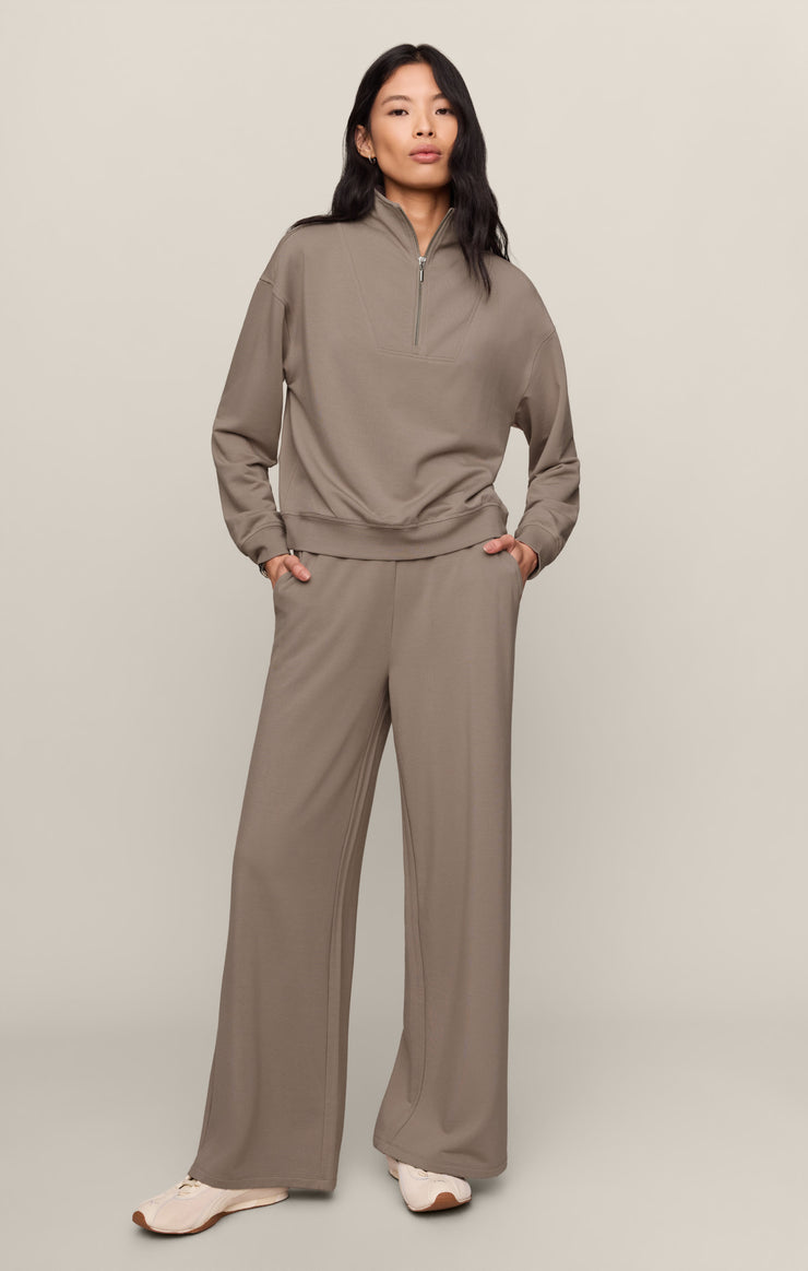 Tops Gate Check Sweatshirt Wild Mushroom