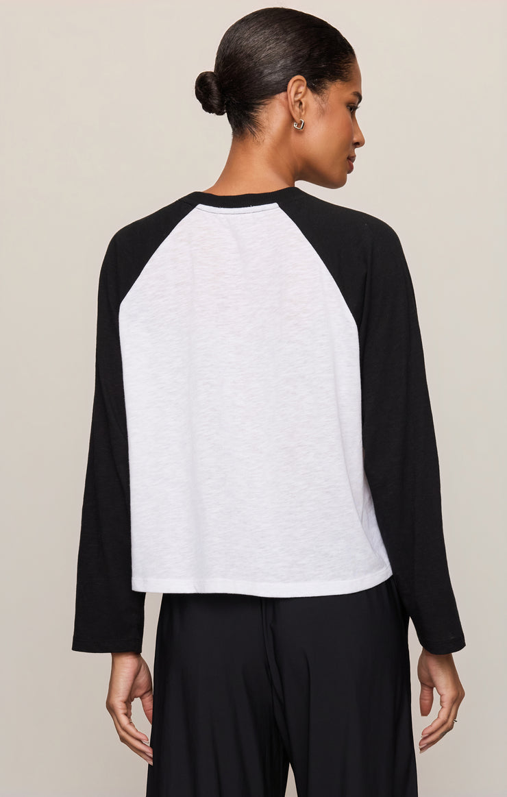 Tops Classic Slub Baseball Tee Black