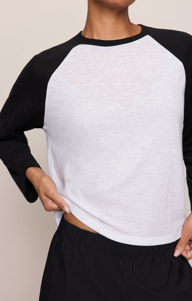 Tops Classic Slub Baseball Tee Black