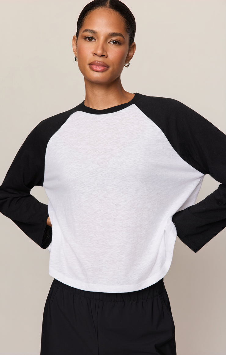 Tops Classic Slub Baseball Tee Black