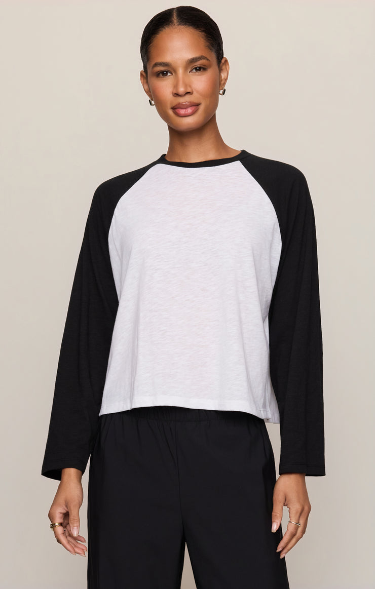 Tops Classic Slub Baseball Tee Black