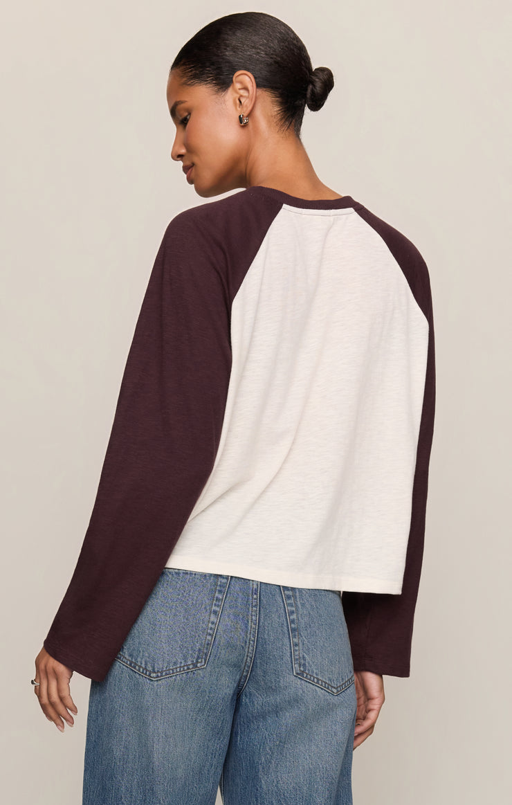 Tops Classic Slub Baseball Tee Berry Noir