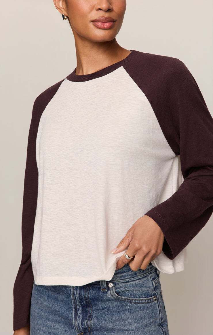 Tops Classic Slub Baseball Tee Berry Noir