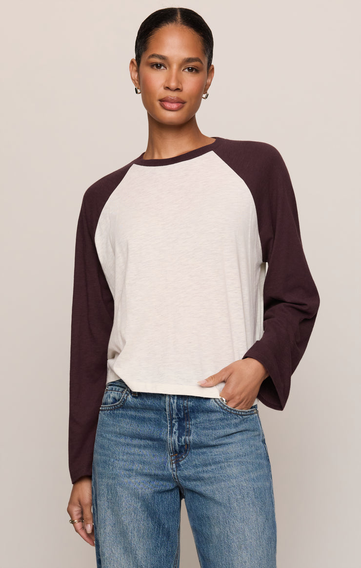 Tops Classic Slub Baseball Tee Berry Noir