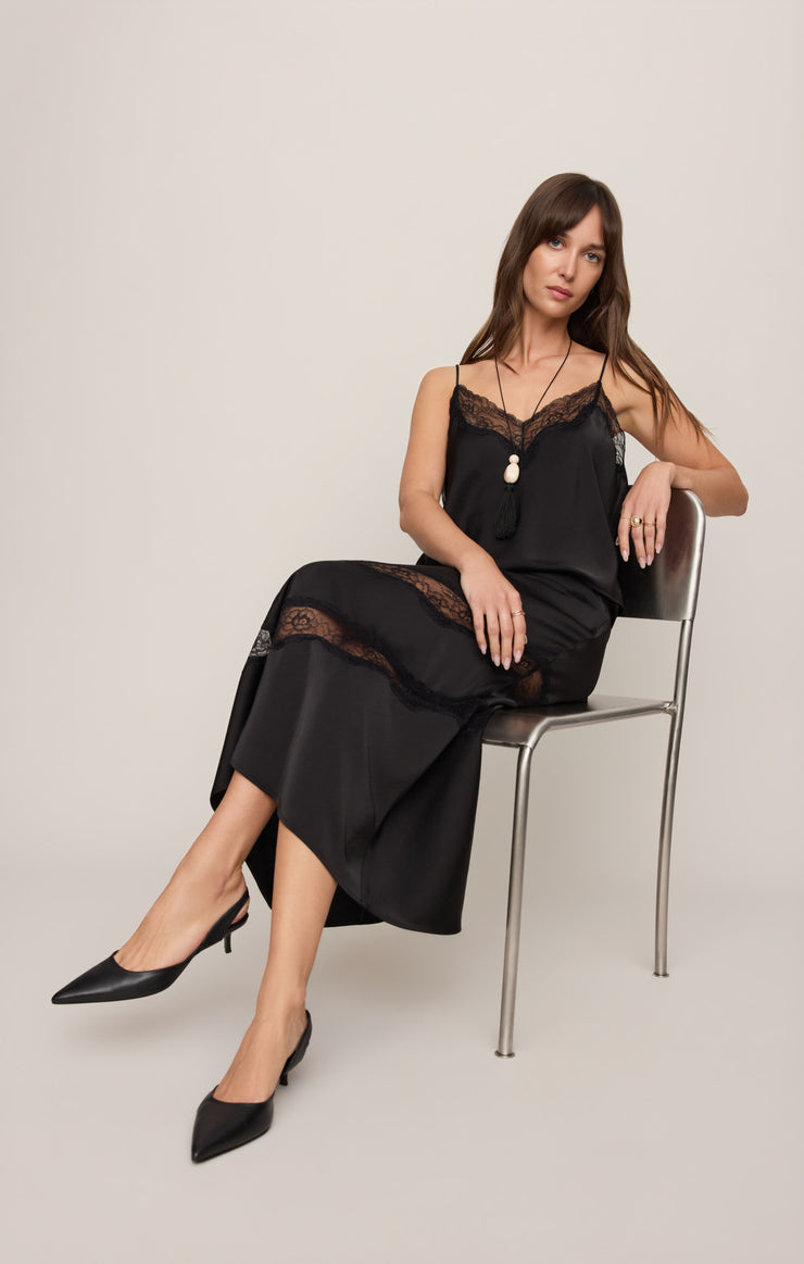 Tops Kori Lace Trim Cami Black