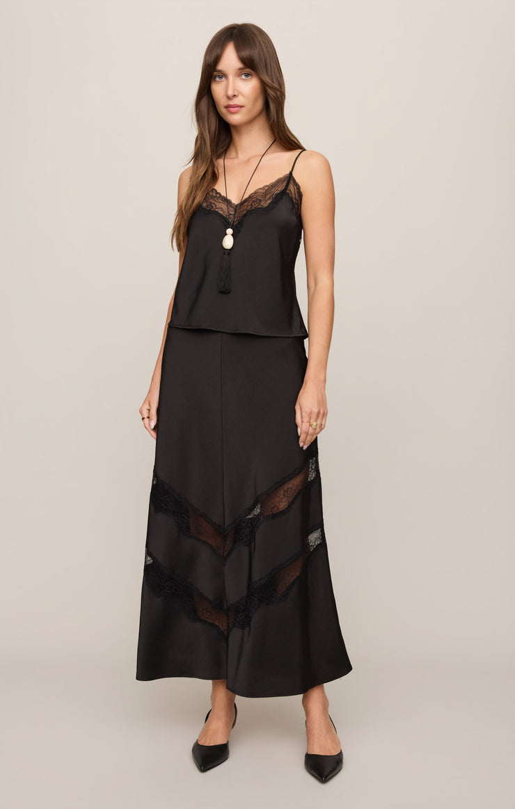 Tops Kori Lace Trim Cami Black