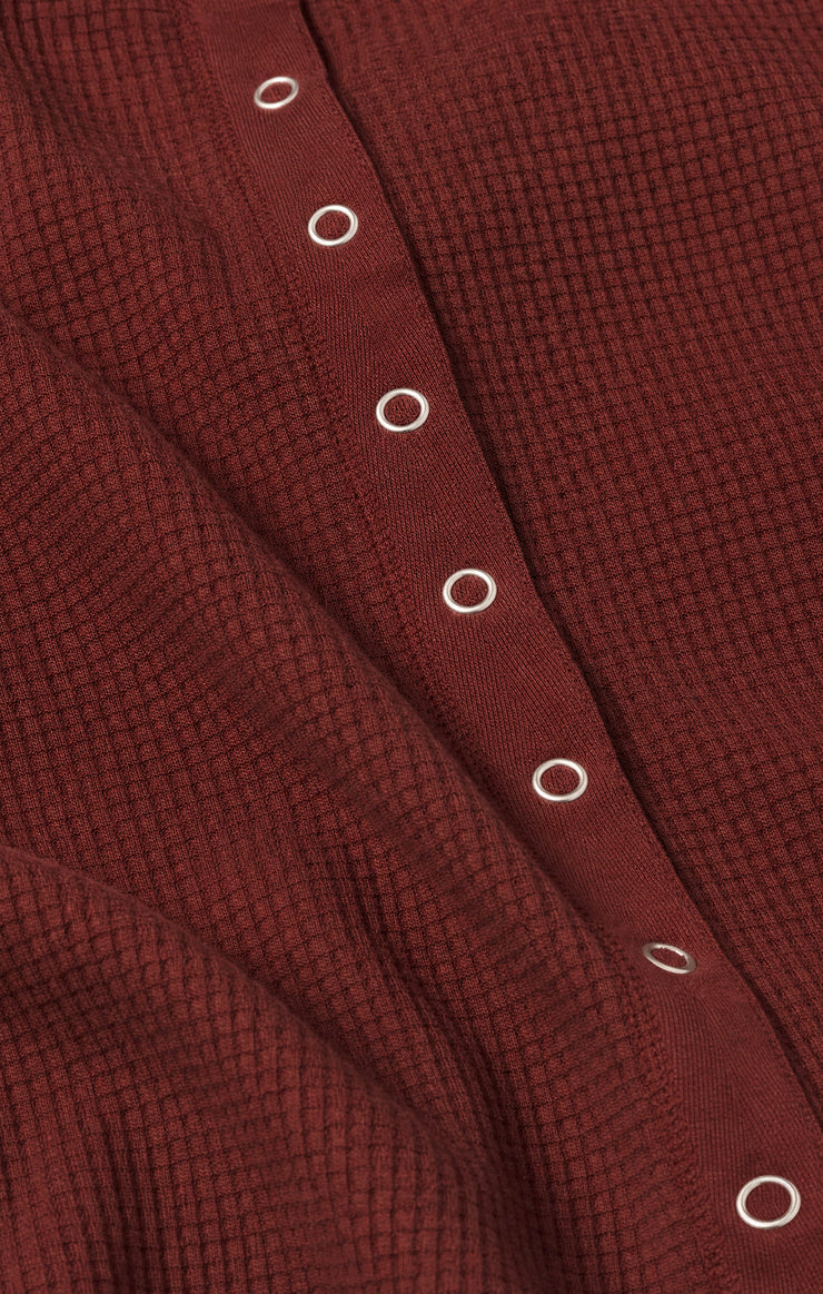 Tops Albany Waffle Snap Front Top Velvet Rouge