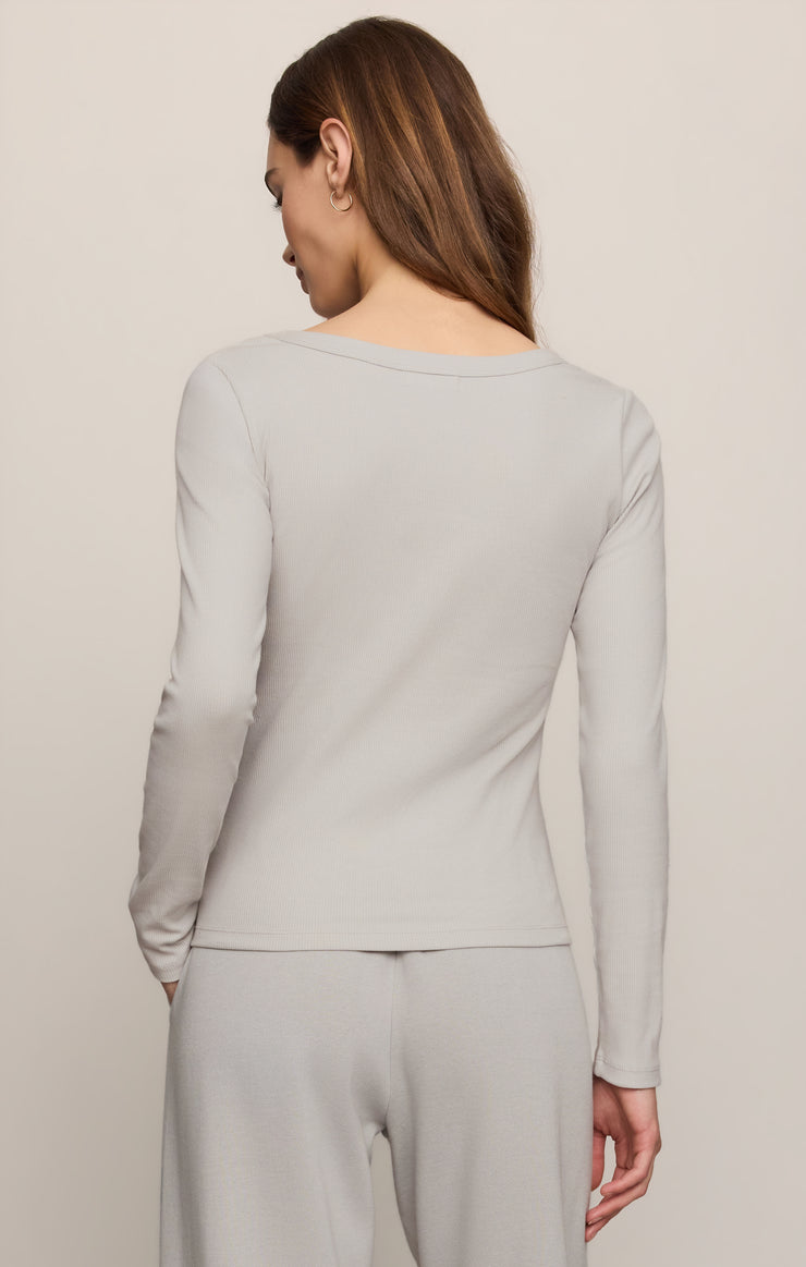 Tops Greyson Scoop Long Sleeve Tee Silverlake