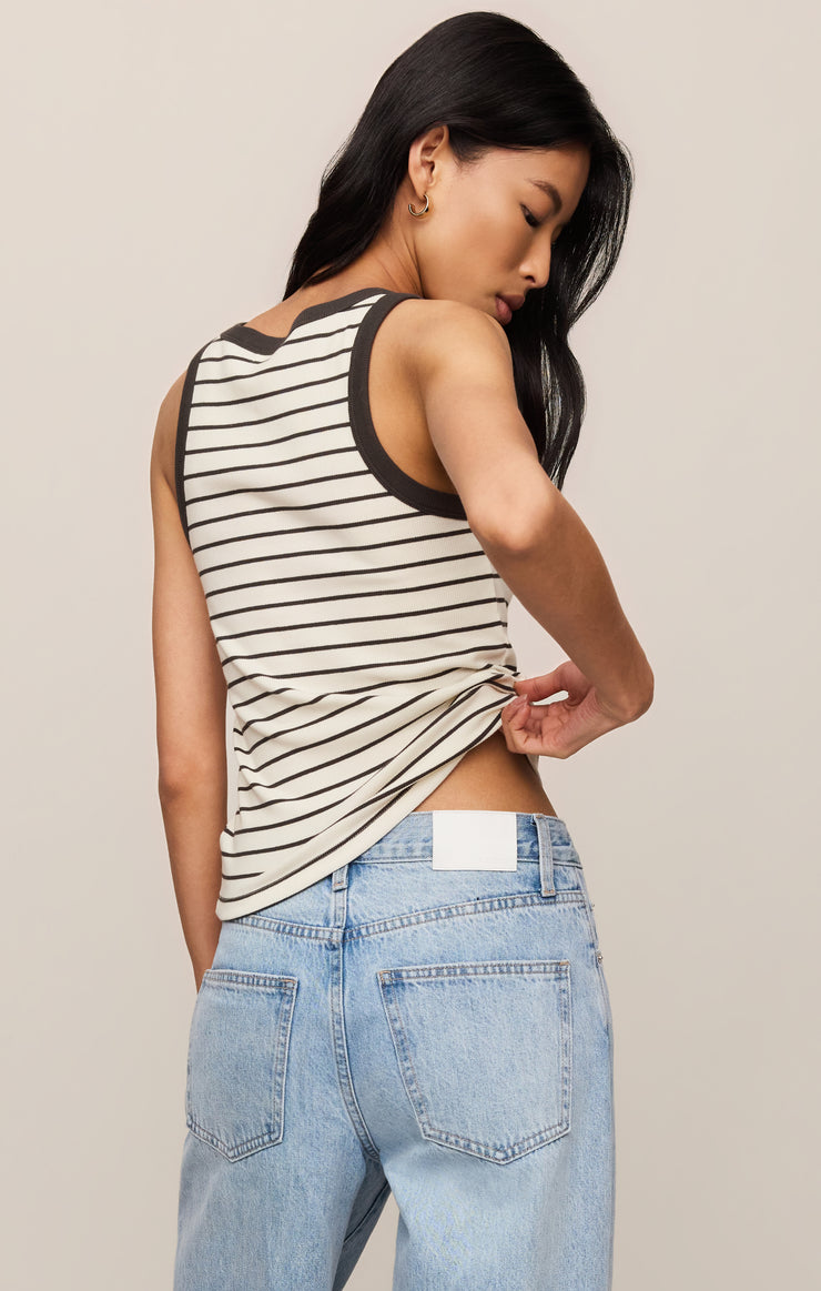 Tops Rowe Striped Scoop Tank Cloud