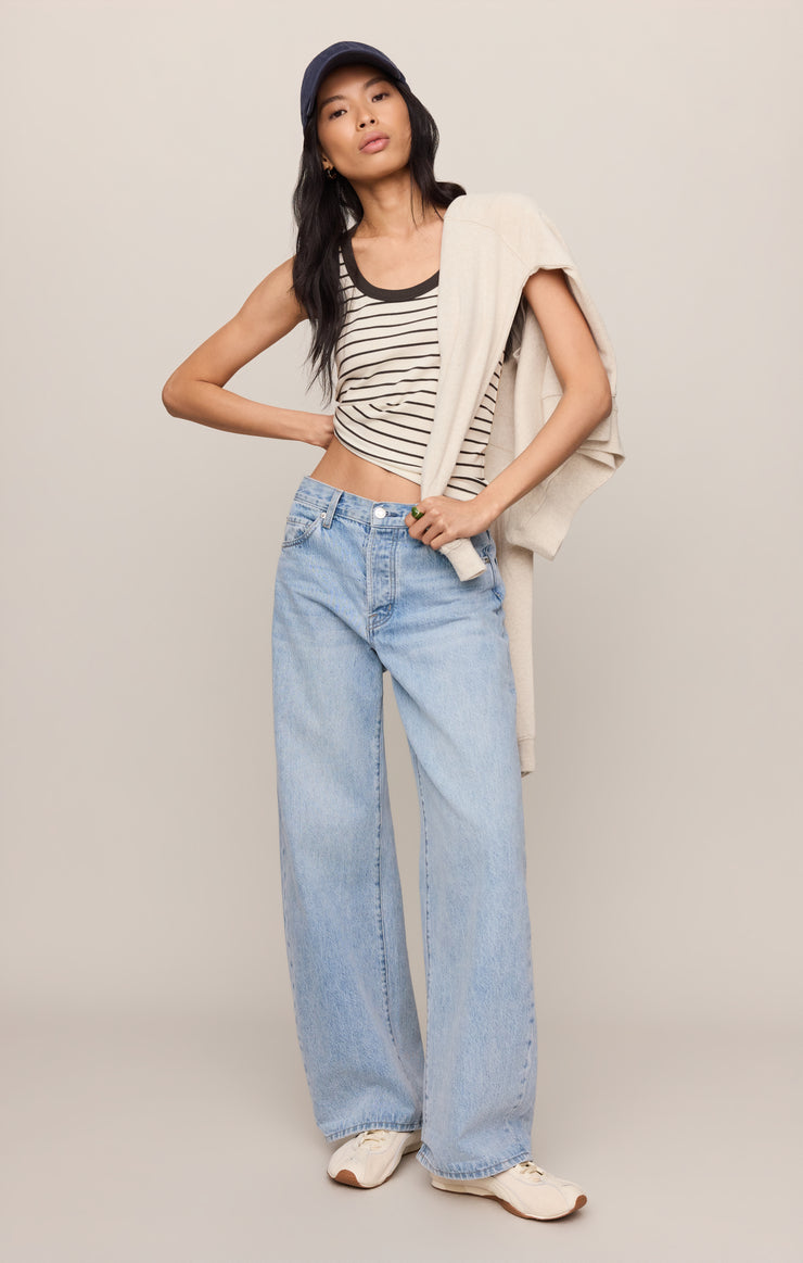 Tops Rowe Striped Scoop Tank Cloud