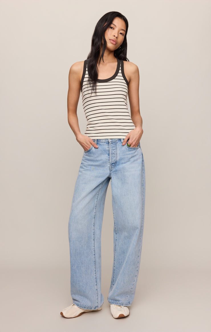 Tops Rowe Striped Scoop Tank Cloud
