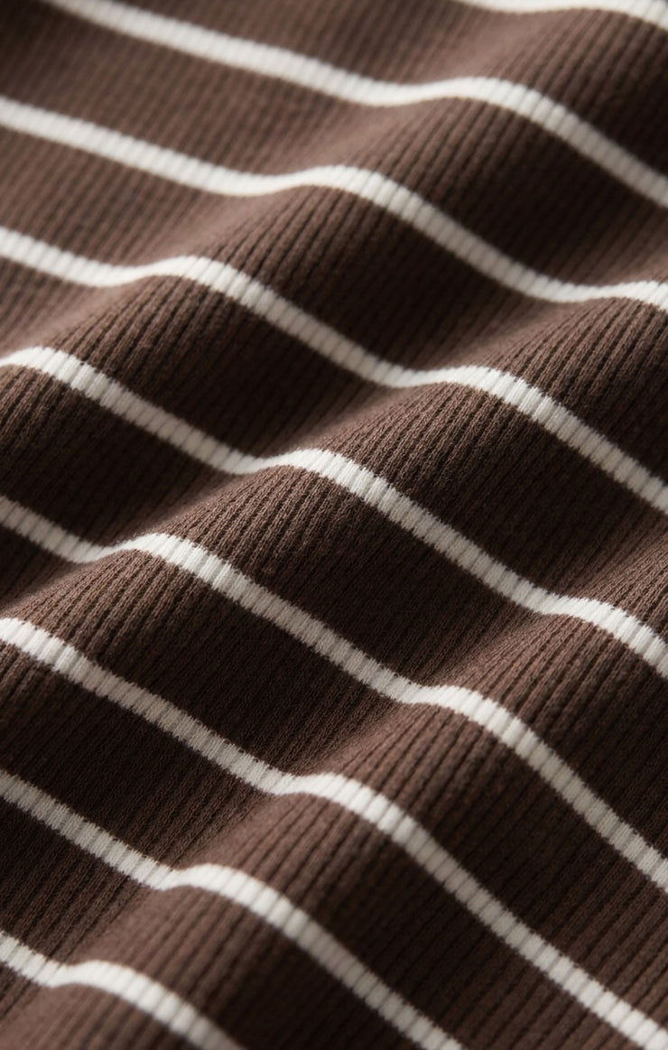 Tops Rowe Striped Scoop Tank Dark Chocolate
