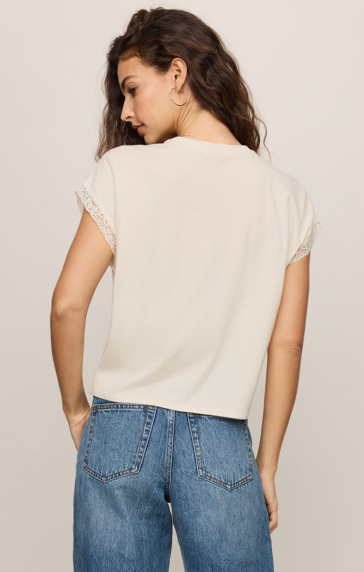 Tops Marika Lace Trim Muscle Tee Cloud
