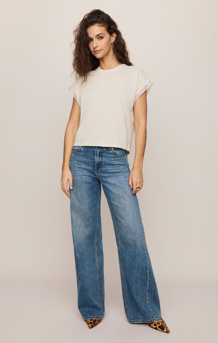 Tops Marika Lace Trim Muscle Tee Cloud