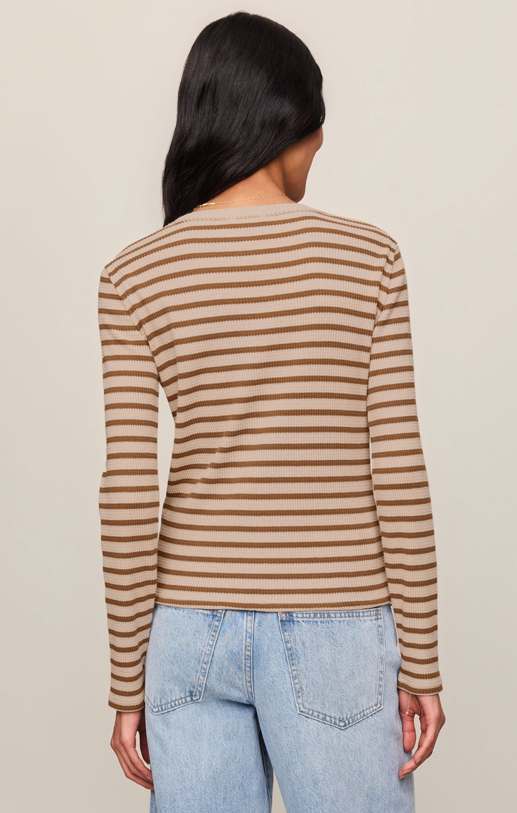 Tops Arlet Stripe Thermal Top Saddle Suede
