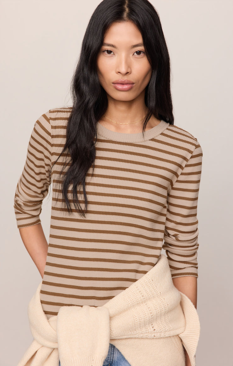 Tops Arlet Stripe Thermal Top Saddle Suede