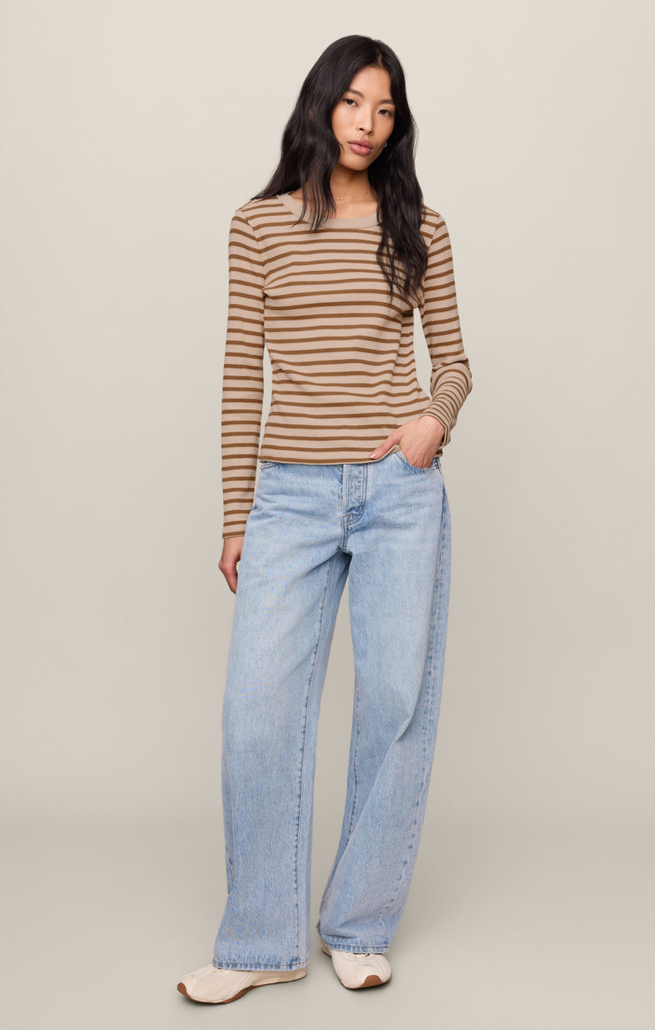 Tops Arlet Stripe Thermal Top Saddle Suede