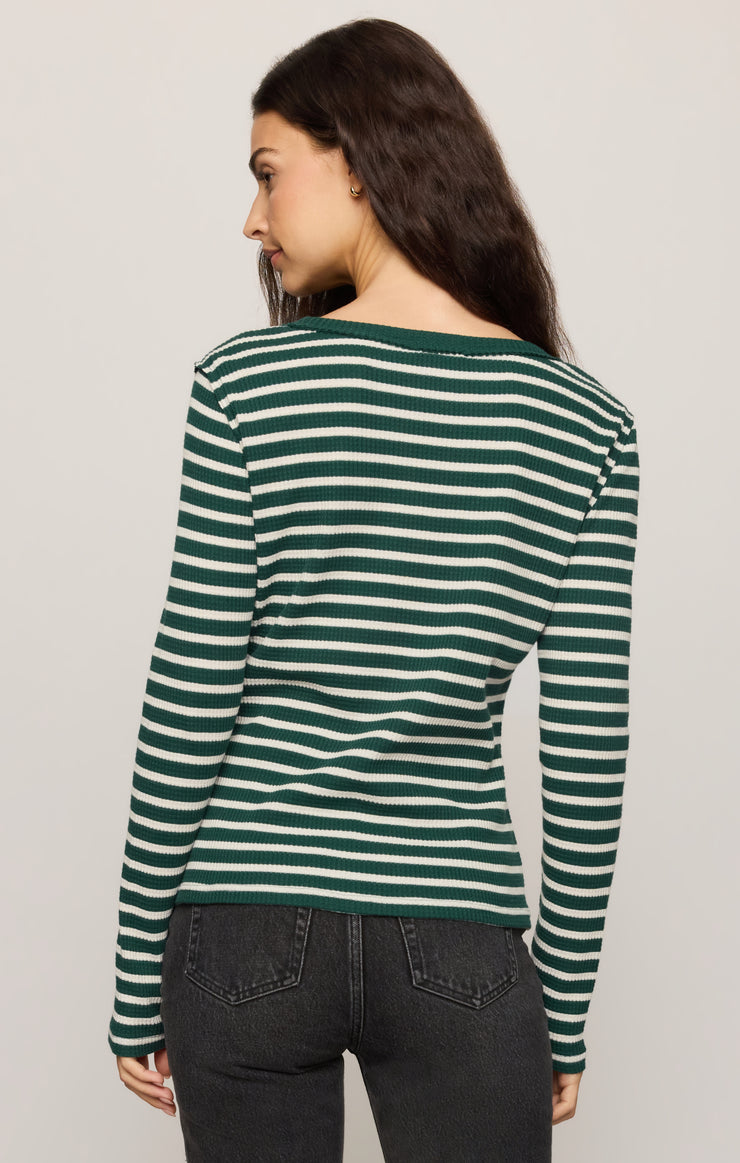 Tops Arlet Stripe Thermal Top Velvet Green