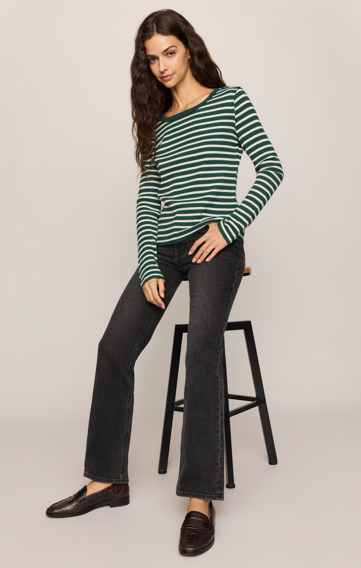 Tops Arlet Stripe Thermal Top Velvet Green