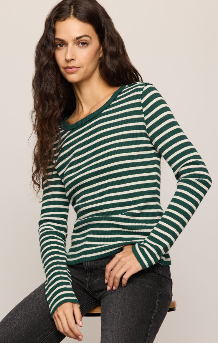 Tops Arlet Stripe Thermal Top Velvet Green