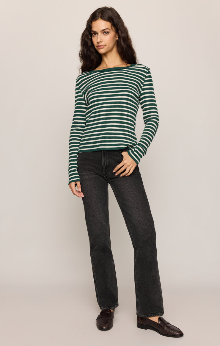 Tops Arlet Stripe Thermal Top Velvet Green