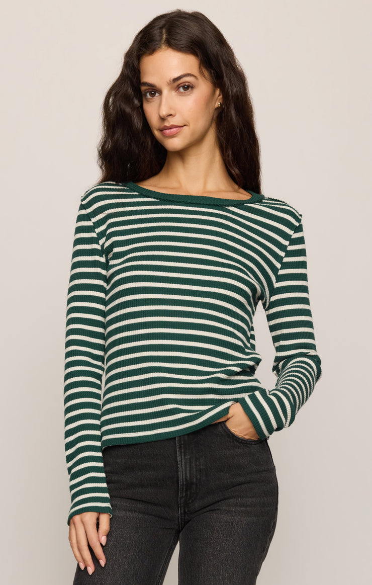 Tops Arlet Stripe Thermal Top Velvet Green
