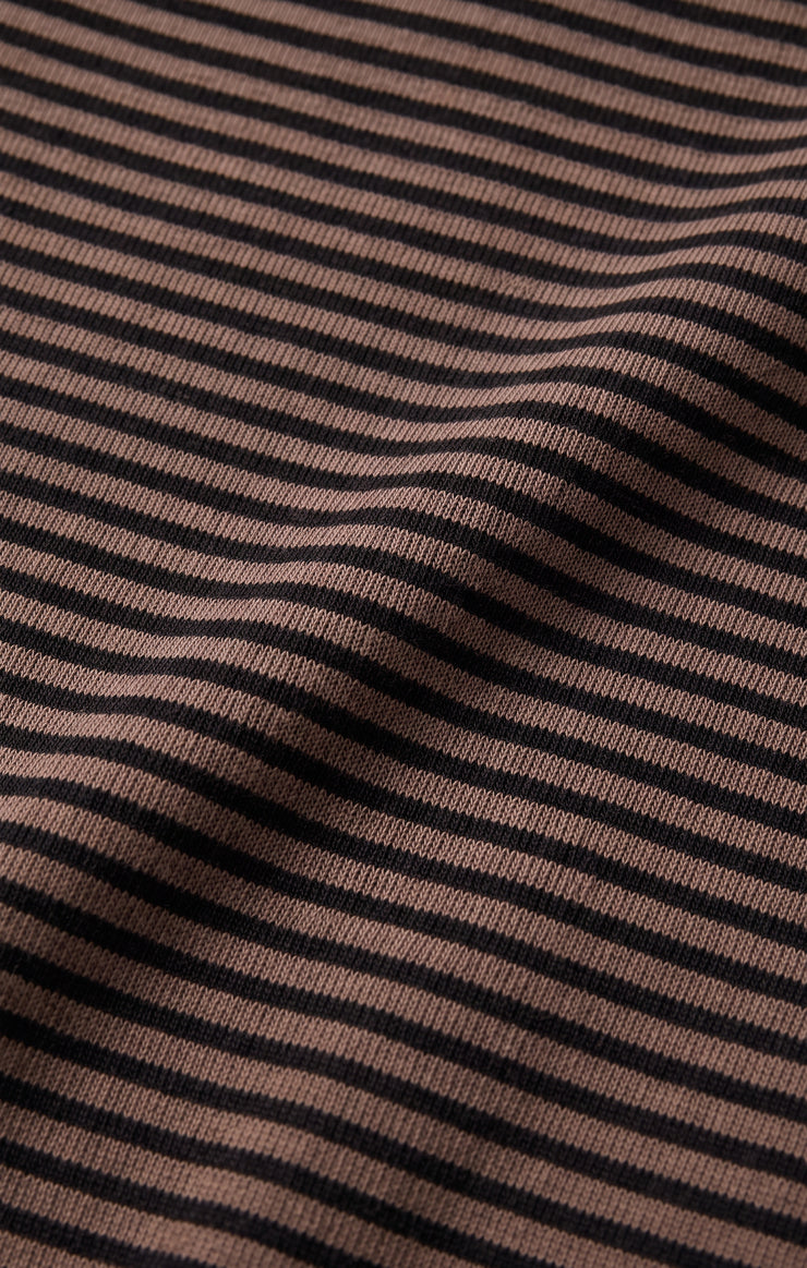 Tops Freida Striped Tee Wild Mushroom