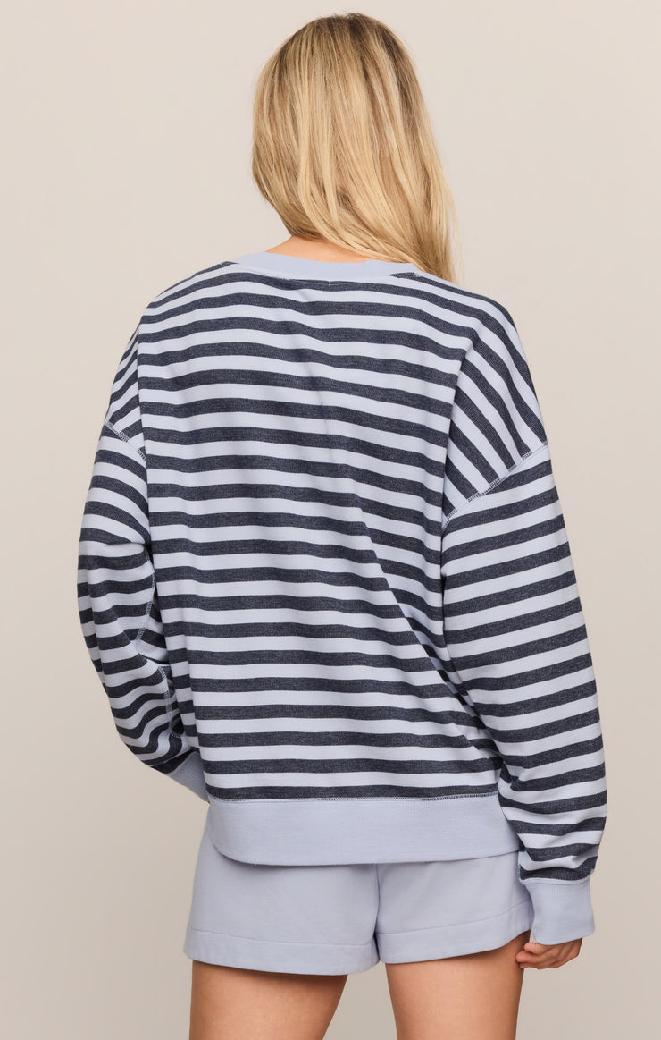 Tops Everyday French Terry Striped Crew Eclipse