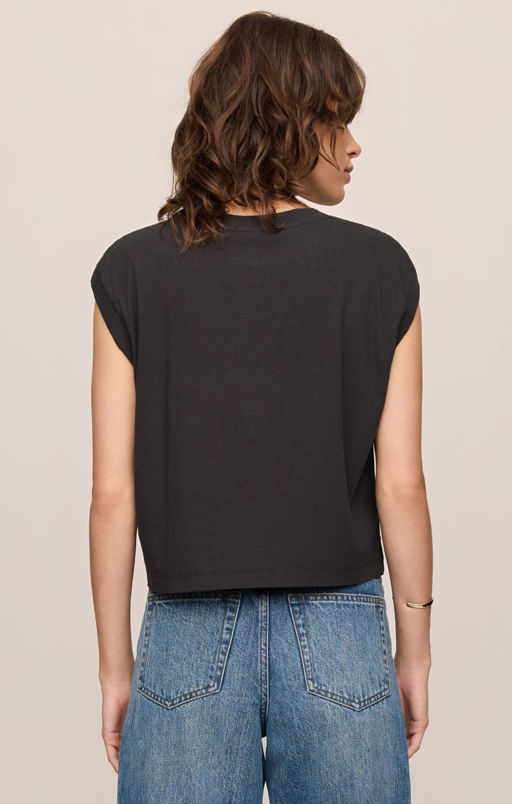 Tops Flex Cropped Muscle Tee Ash Black