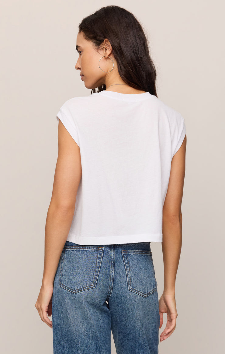 Tops Flex Cropped Muscle Tee White