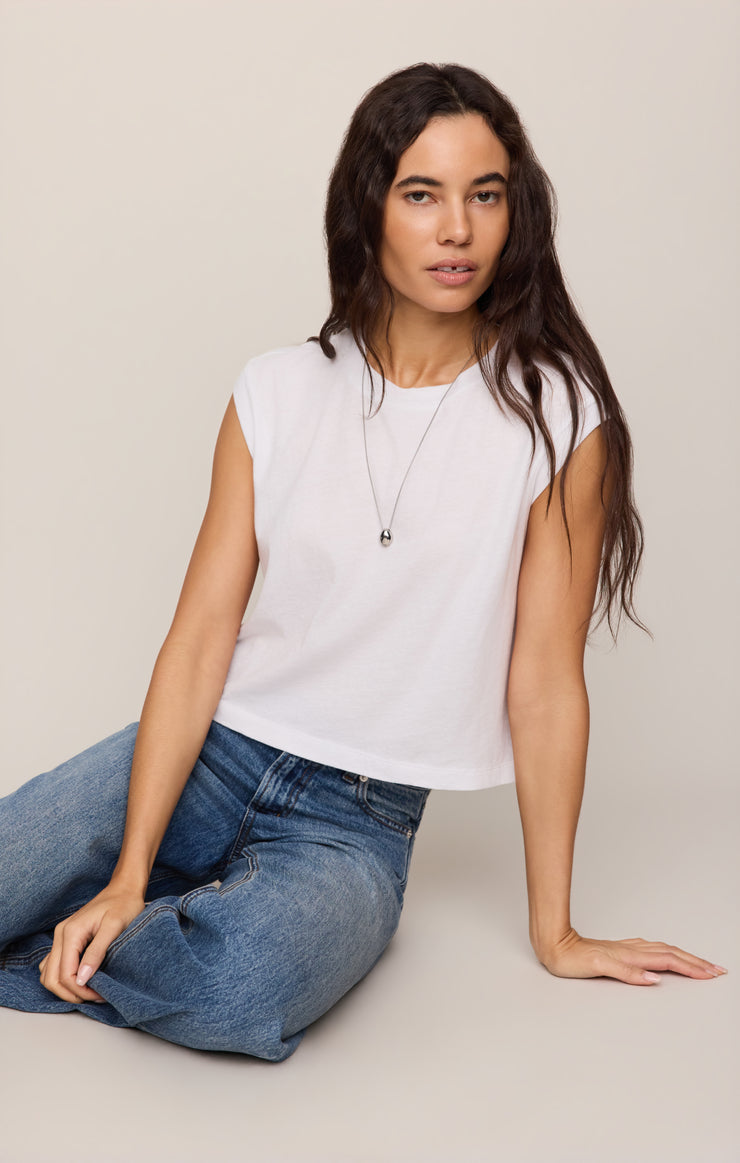 Tops Flex Cropped Muscle Tee White