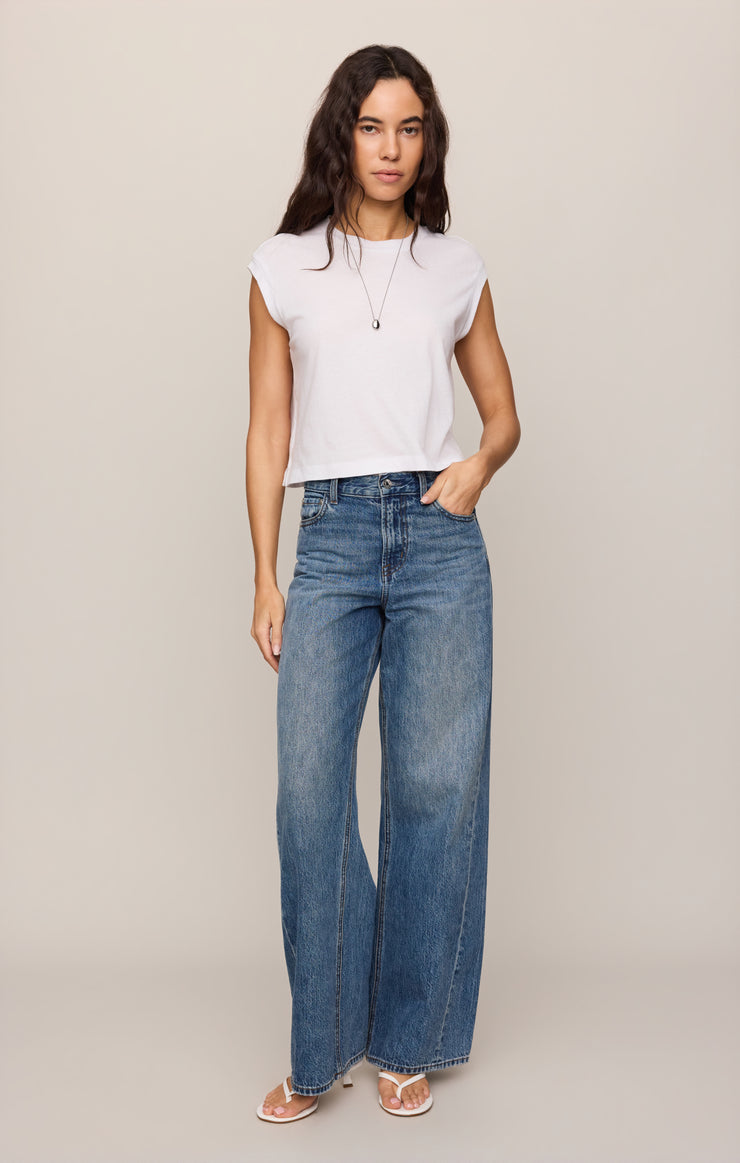 Tops Flex Cropped Muscle Tee White