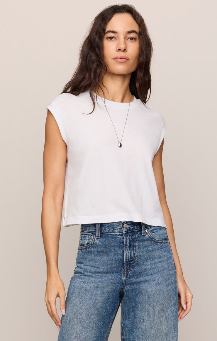 Tops Flex Cropped Muscle Tee White