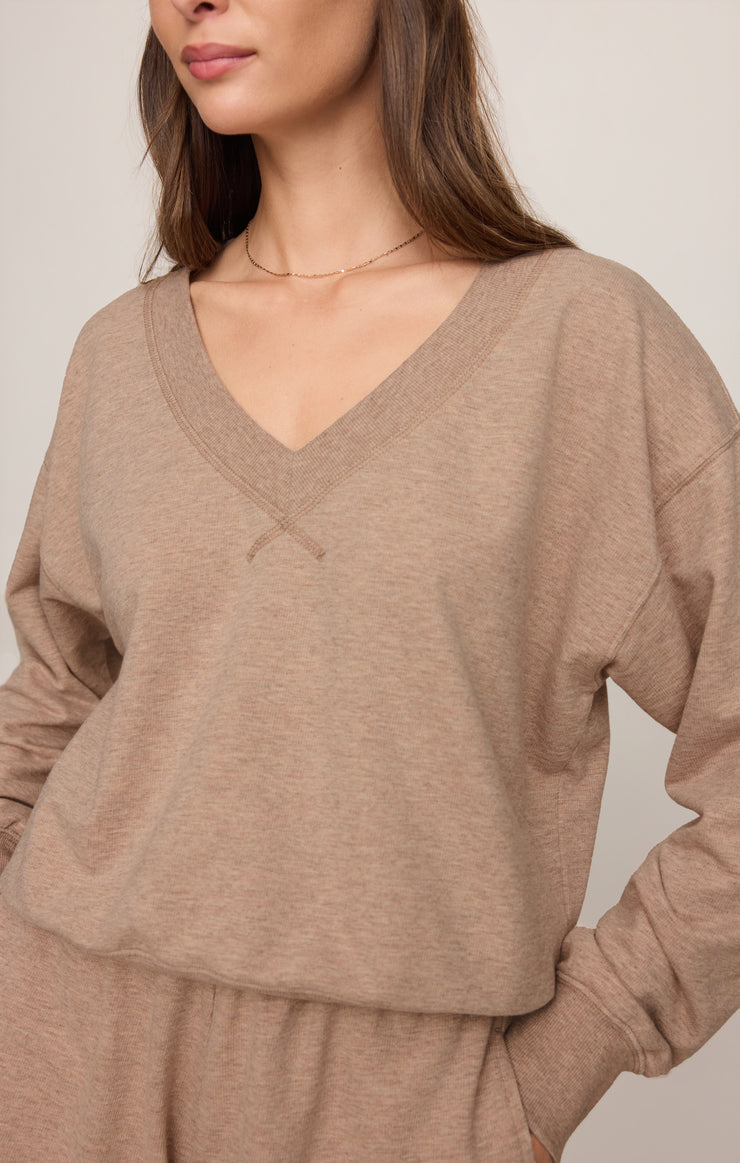 Tops Everyday French Terry V-Neck Heather Ash