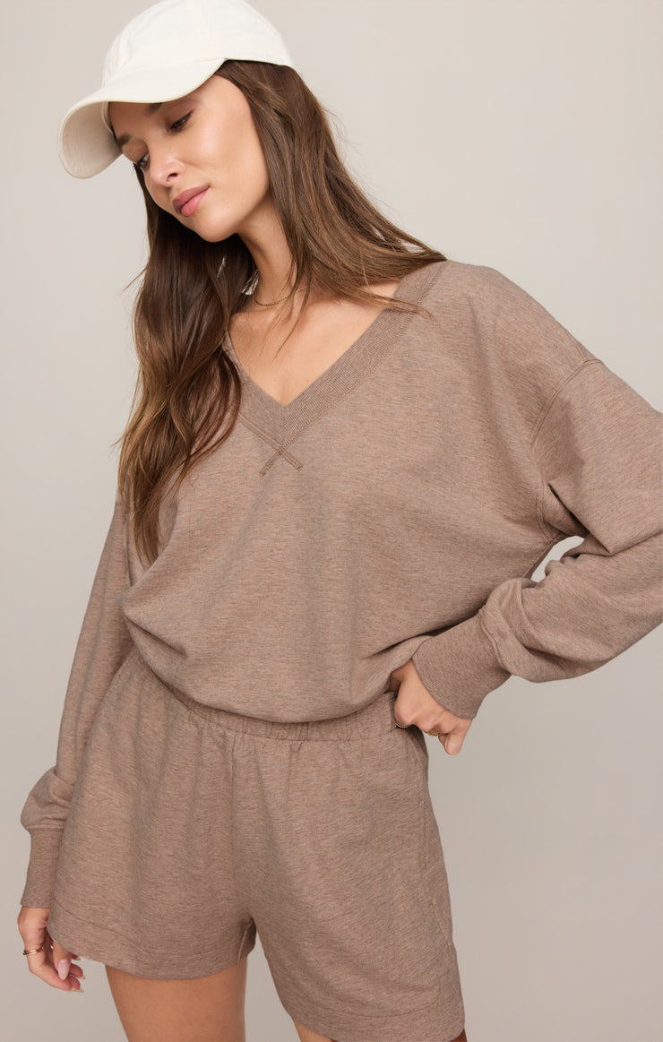 Tops Everyday French Terry V-Neck Heather Ash