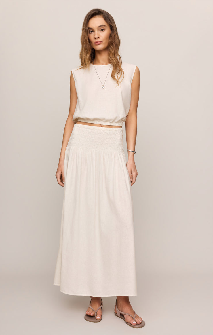 Tops Merit Sleeveless Linen Top White