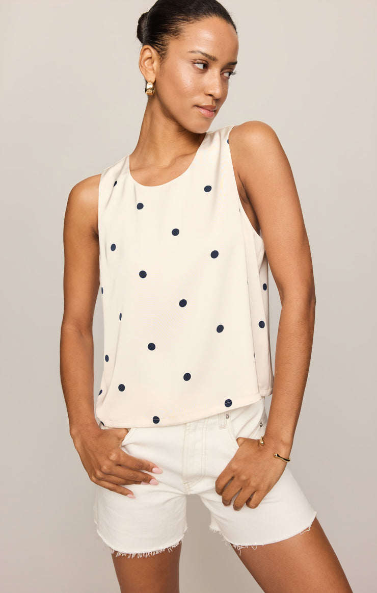 Alice Satin Dot Sleeveless Top