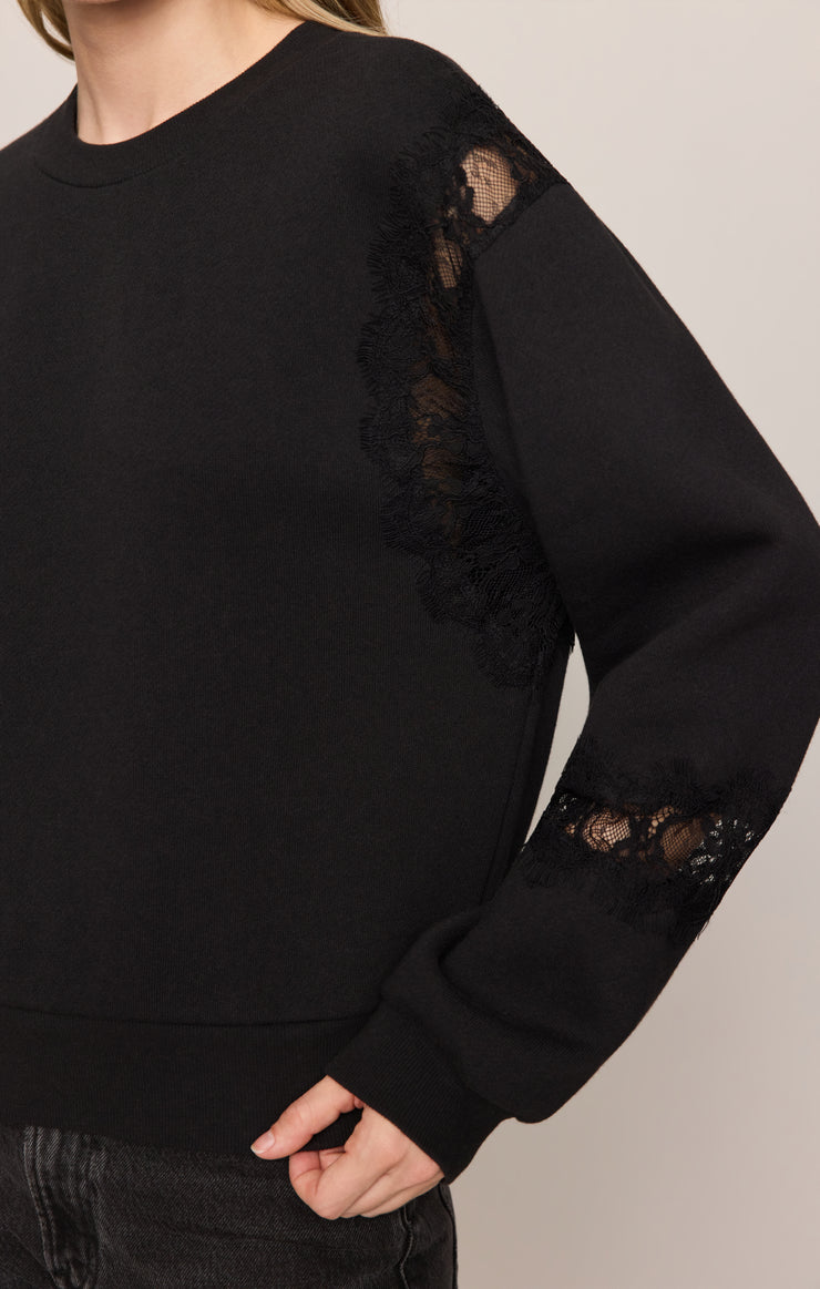 Hidden Hills Lace-Trim Sweatshirt