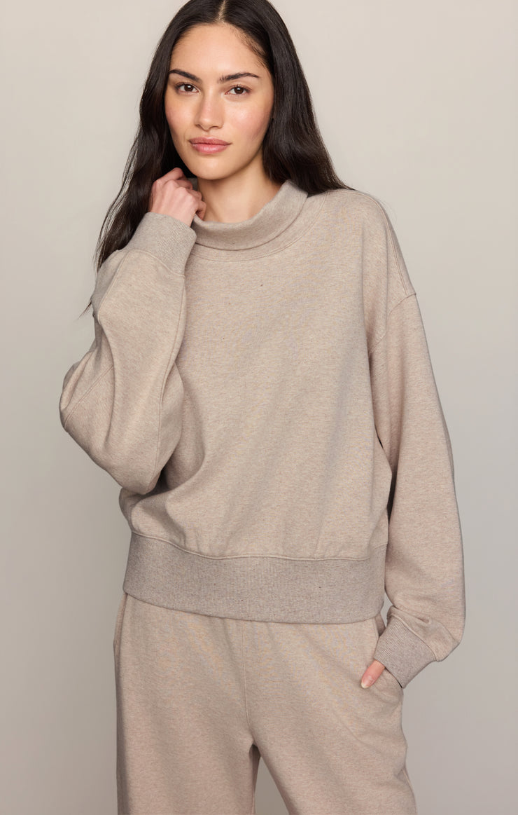 Tops Wynn Mock Sweatshirt Natural Heather