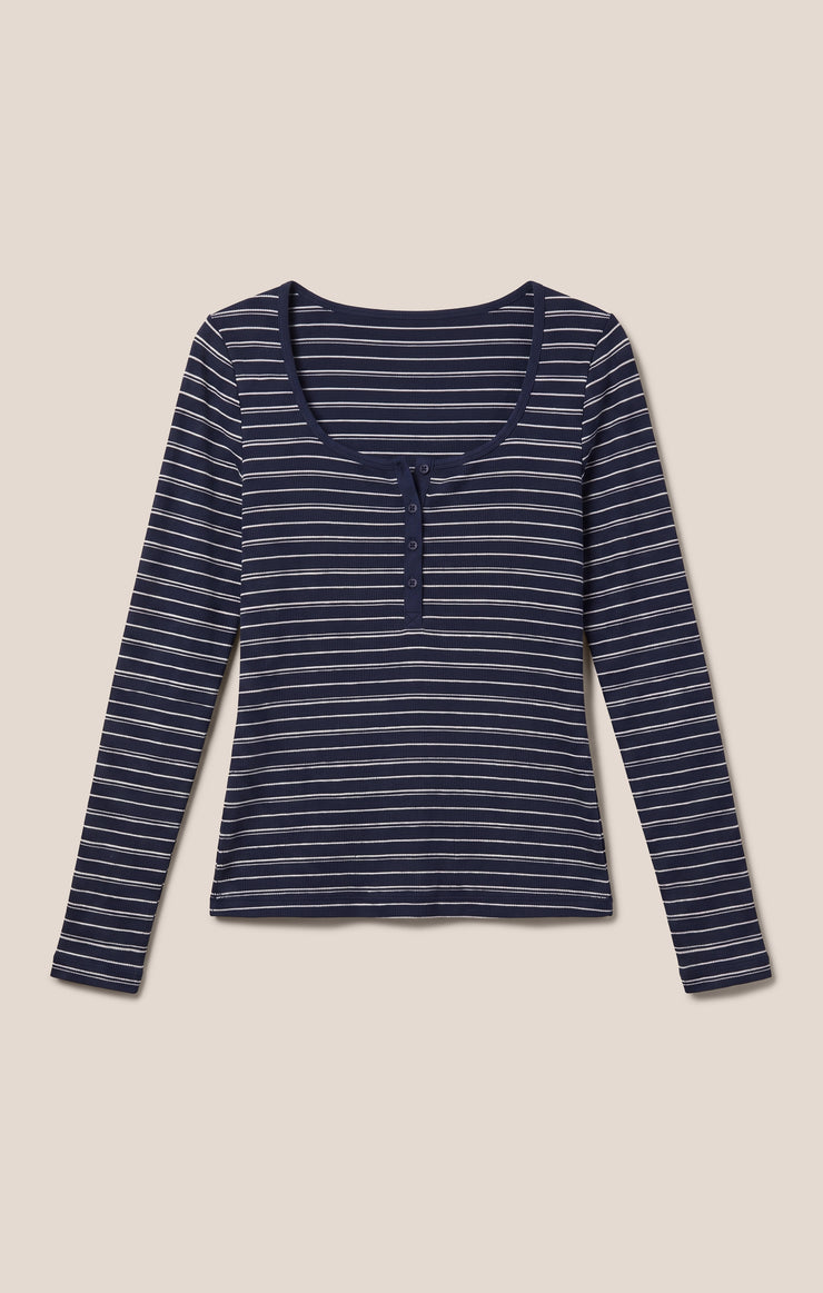 Andie Striped Henley Top