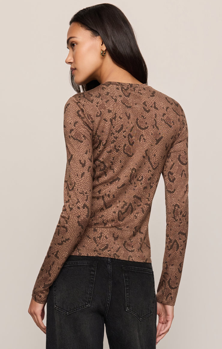 Tops Onyx Snake Long Sleeve Top Cocoa Bean