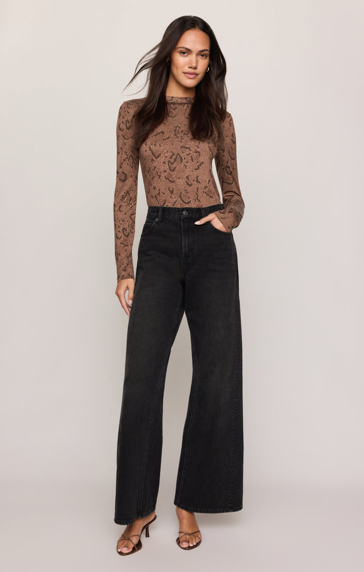 Tops Onyx Snake Long Sleeve Top Cocoa Bean