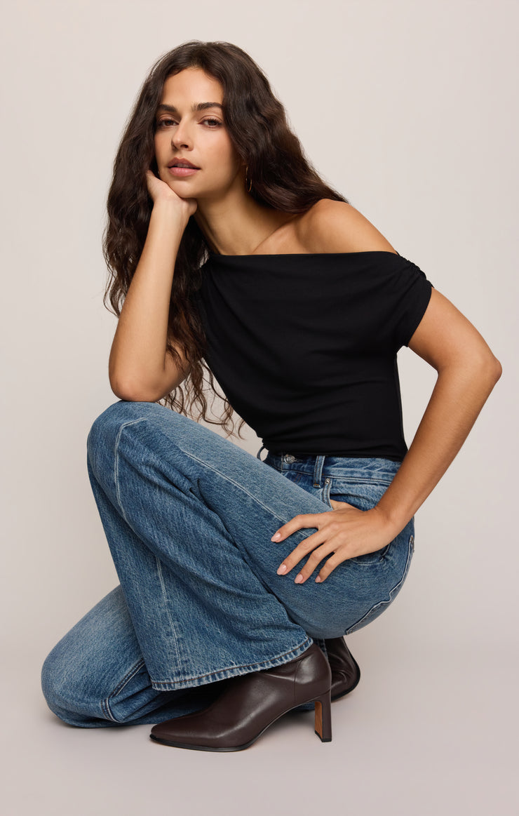 Tops Timeless Asymmetrical Top Black