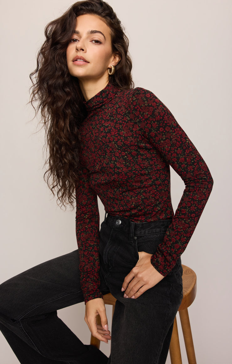 Tops Lira Dani Floral Top Red Dahlia