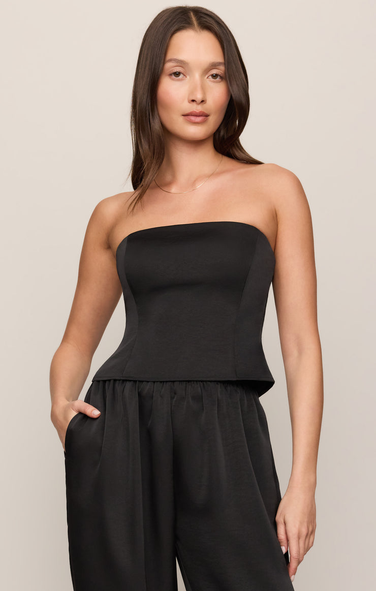 Tops La Luna Luxe Strapless Top Black