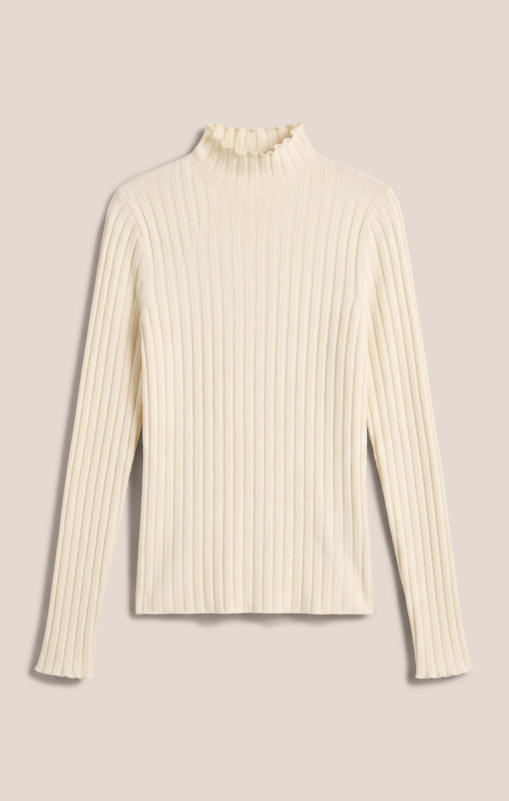 Hattie Silky Rib Mock Neck Top